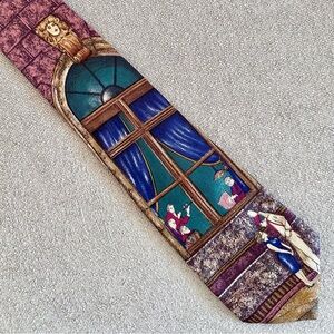 Pierre Balmain Vintage Art-Inspired Italian silk Necktie